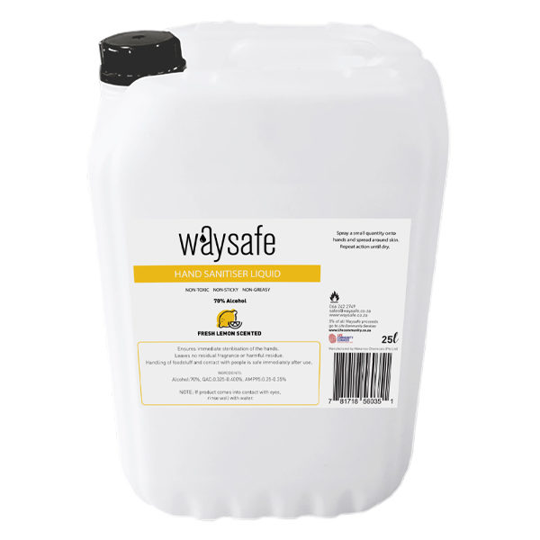 Waysafe Hand Sanitiser Liquid 70% Lemon Scented 25 Litre