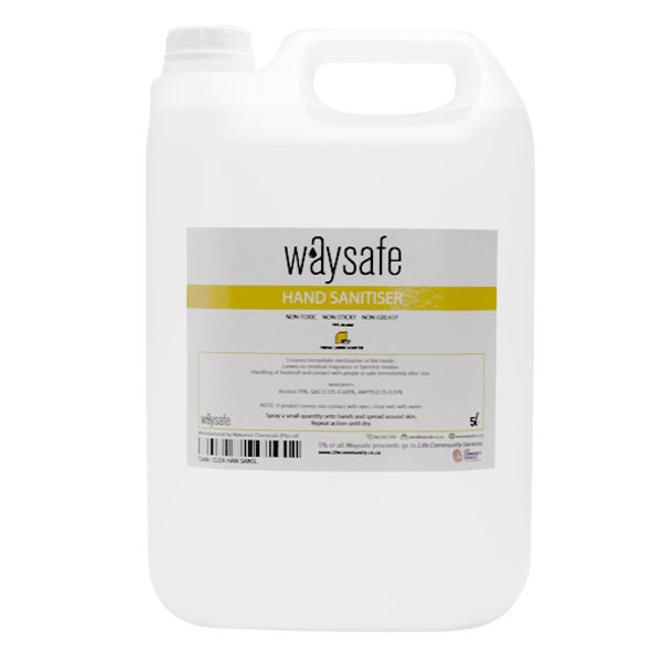 Waysafe Hand Sanitiser Liquid 70% Lemon Scented 5 Litre