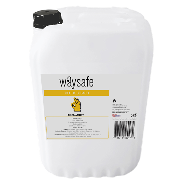 Waysafe Hectic Bleach 25 Litre Waysafe Hectic Bleach 25 Litre