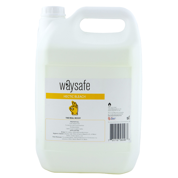 Waysafe Hectic Bleach 5 Litre Waysafe Hectic Bleach 5 Litre